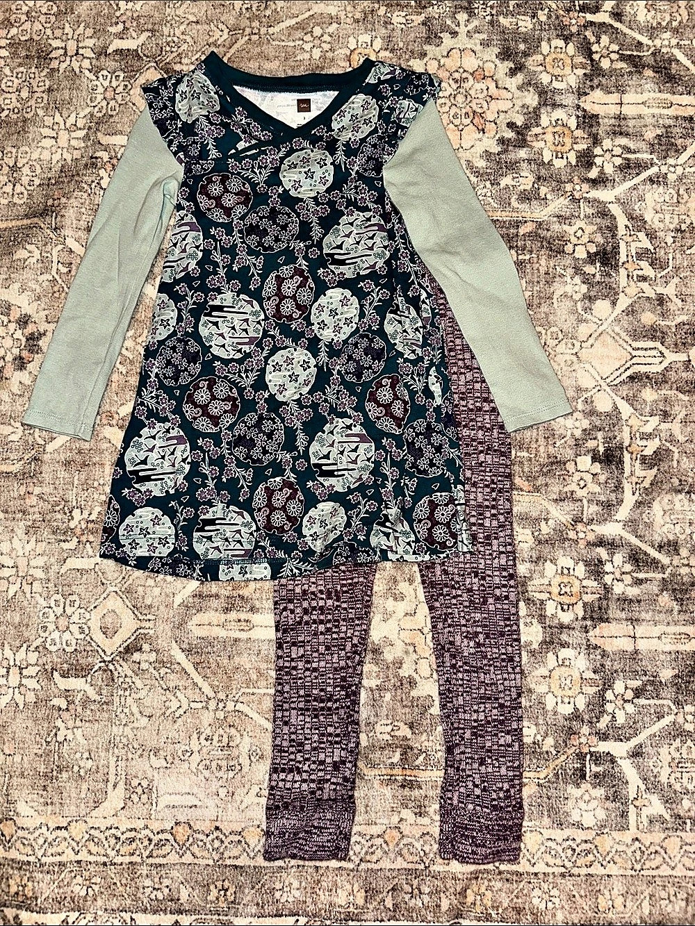 Tea Collection Monaka Wrap Neck Dress Floral Set Girls 3
